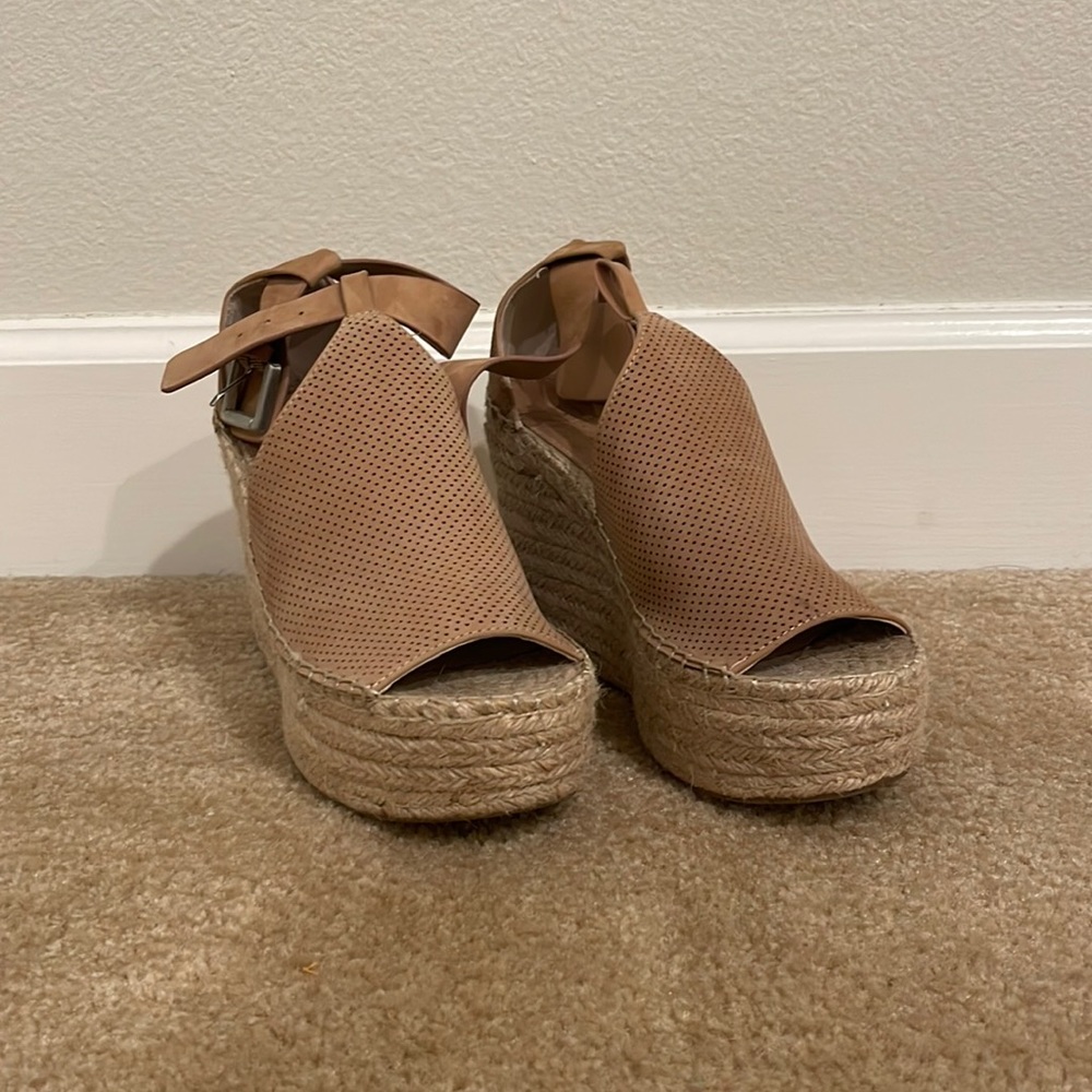 Marc Fisher Perforated Espadrille Wedge Sandal
